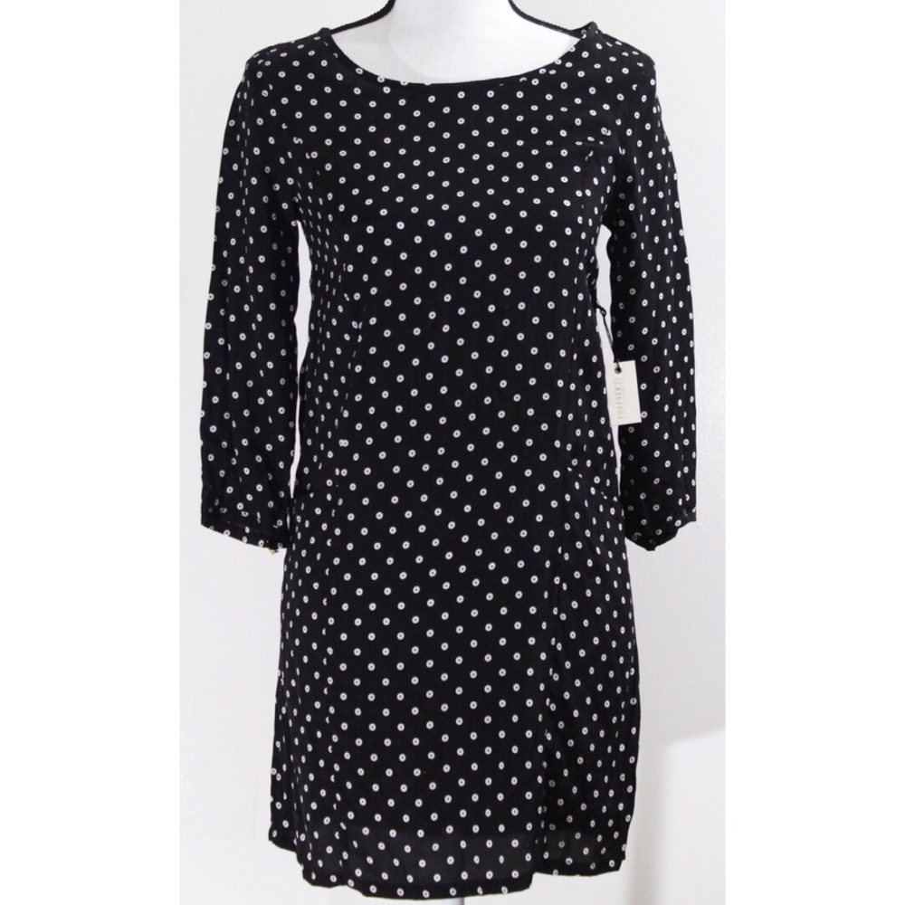 Forever 21 Black and Cream Polka Dot Dress